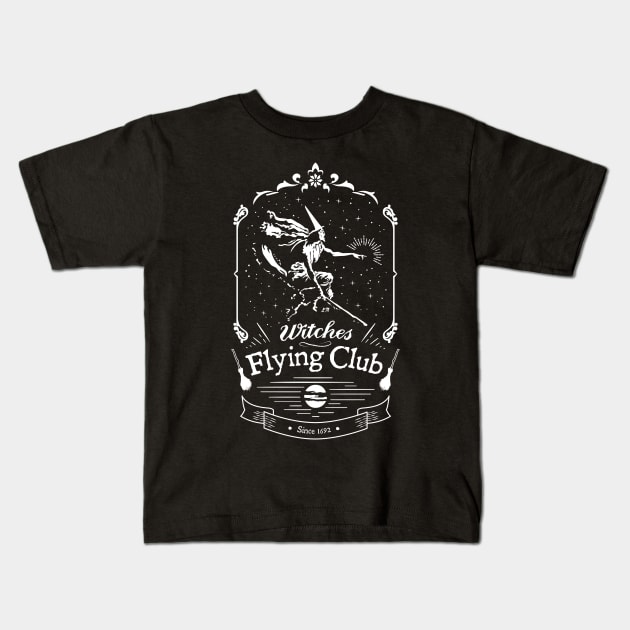 Witches Flying Club Kids T-Shirt by LadyMorgan